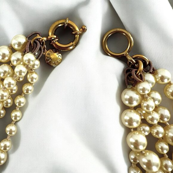 J Crew Ivory Twisted Hammock Faux Pearl Statement Necklace - Picture 4 of 4